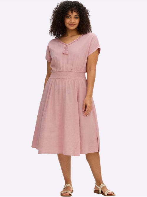 Robe D'été Encolure En V Affinante - Taille Standard - Sheego - Kiabi