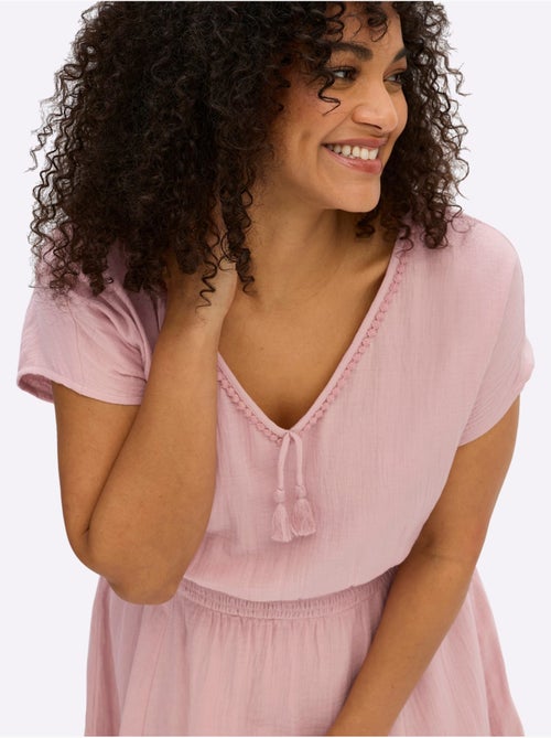 Robe D'été Encolure En V Affinante - Taille Standard - Sheego - Kiabi