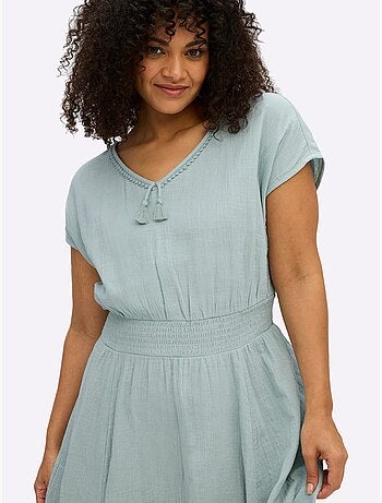 Robe D'été Encolure En V Affinante - Taille Standard - Sheego