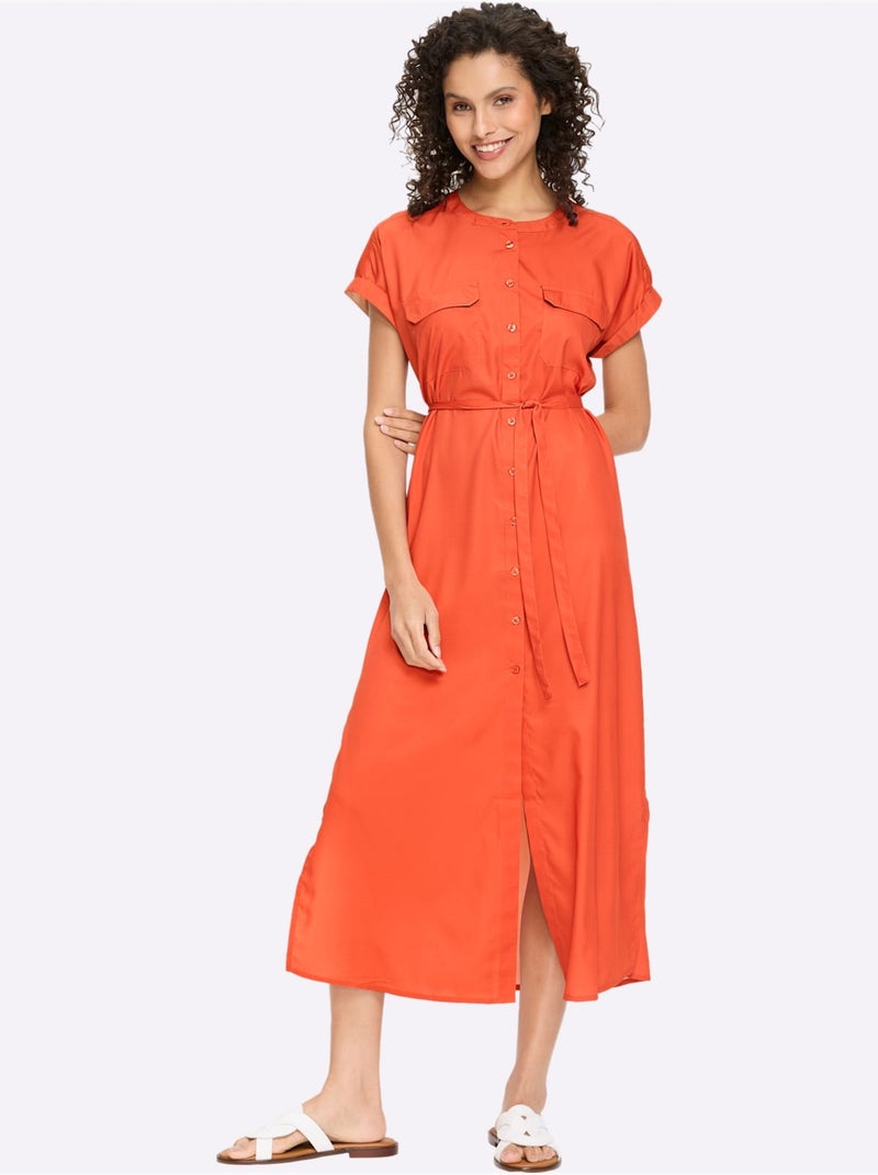 Robe d'été entretien facile - taille standard - helline Terre cuite - Kiabi