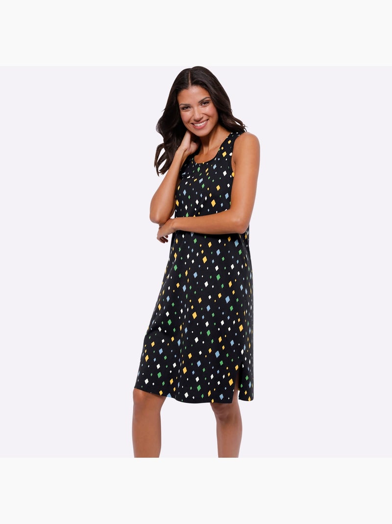 Robe D'été Jersey Fin - Taille Standard - Moda Vilona Noir Jaune - Kiabi