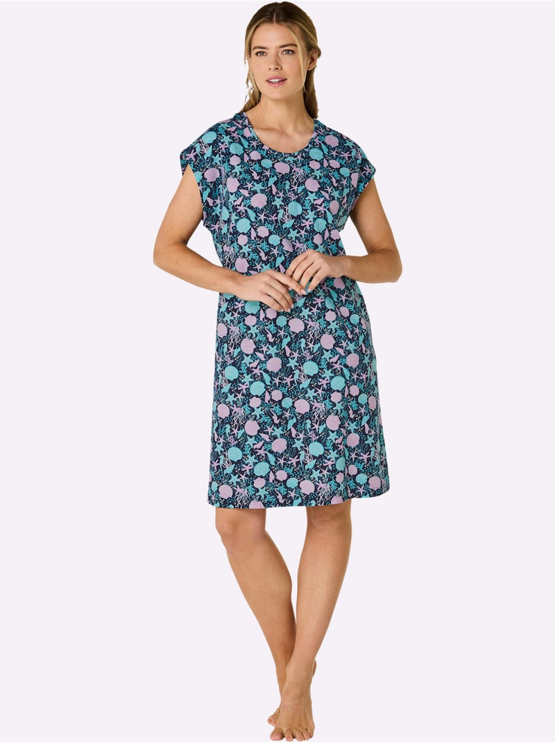 Robe D'été Jersey Fin - Taille Standard - Witt - Lot de 2 Blanc/Marine - Kiabi