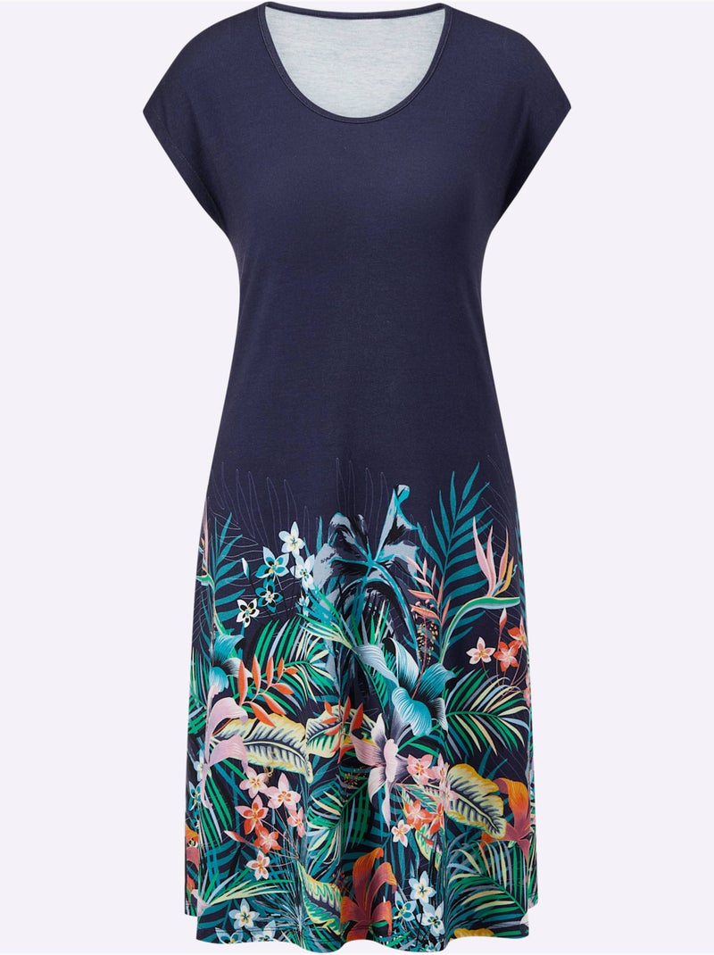 Robe D'été Jersey Fin - Taille Standard - Witt Bleu Orange - Kiabi