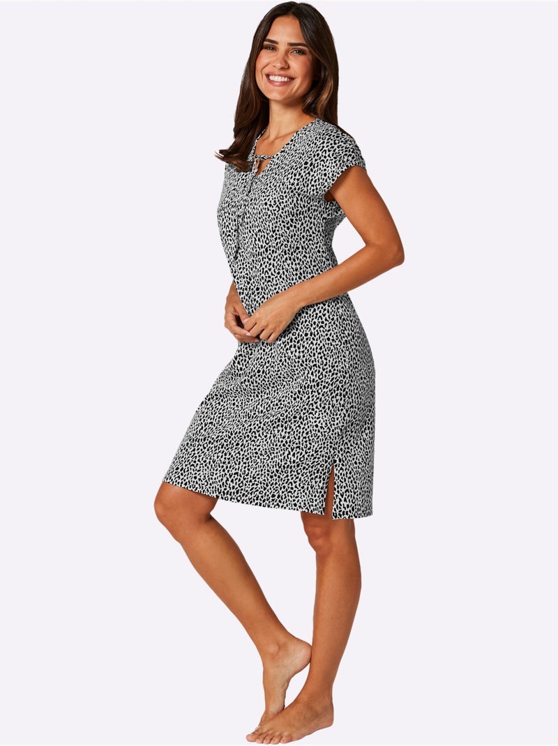 Robe D'été Jersey Fin - Taille Standard - Witt Noir Blanc - Kiabi