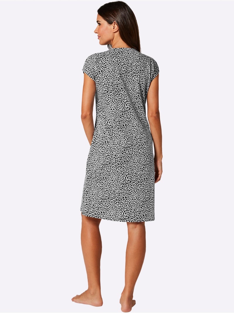 Robe D'été Jersey Fin - Taille Standard - Witt Noir Blanc - Kiabi