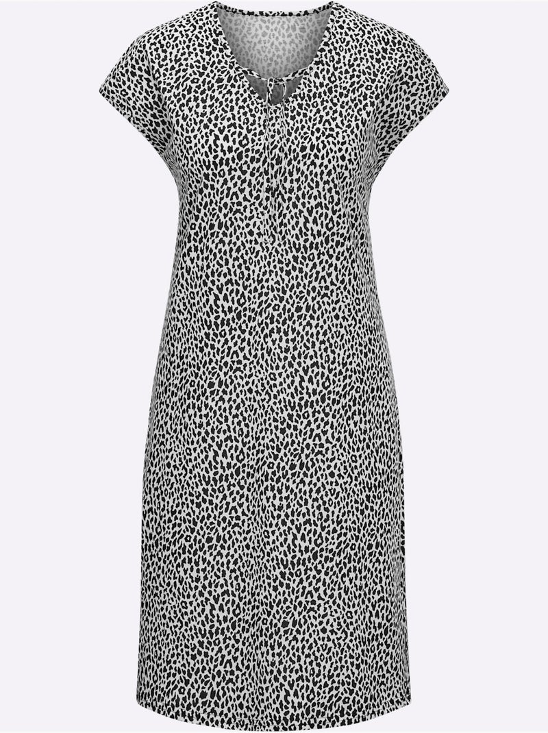 Robe D'été Jersey Fin - Taille Standard - Witt Noir Blanc - Kiabi