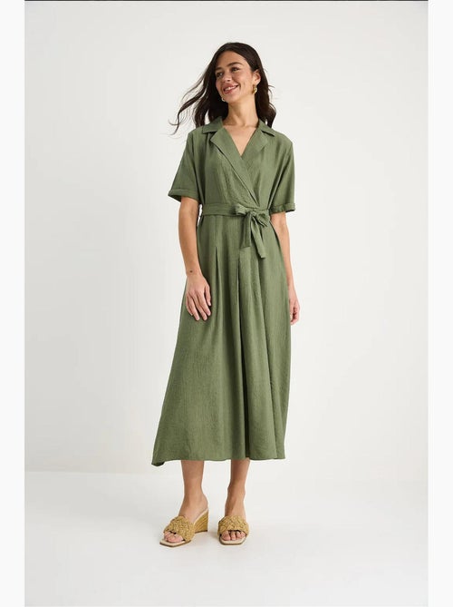 Robe d'été portefeuille à col en v et manches courtes avec ceinture bianco lucci - Kiabi Robe d'été portefeuille à col en v et manches courtes avec ceinture bianco lucci - Kiabi