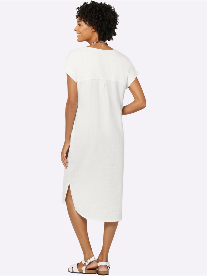 Robe D'été Pur Coton - Taille Standard - Witt Blanc - Kiabi