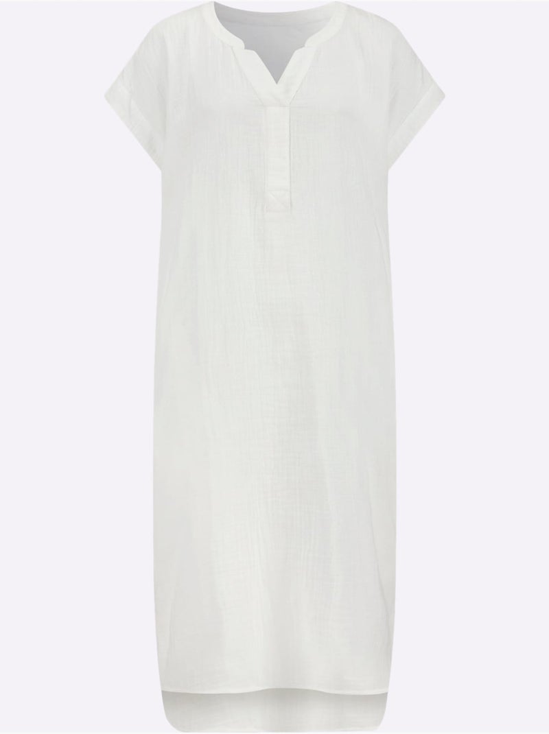 Robe D'été Pur Coton - Taille Standard - Witt Blanc - Kiabi