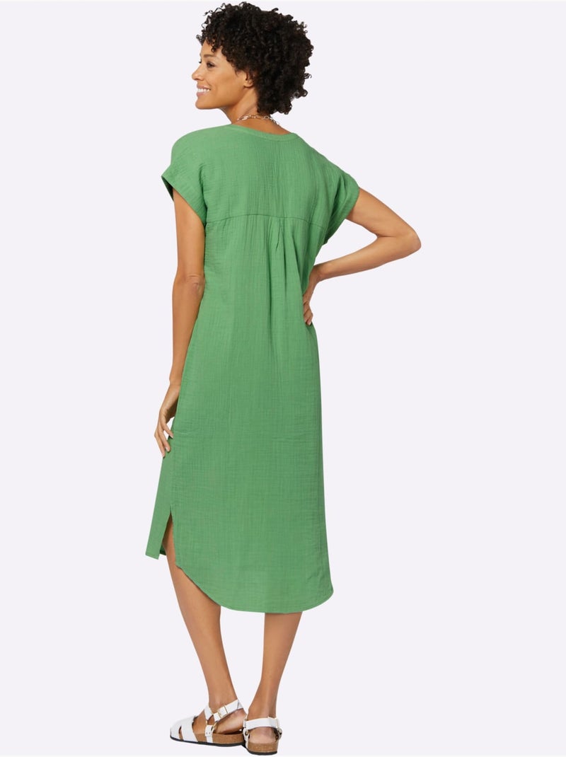 Robe D'été Pur Coton - Taille Standard - Witt Vert - Kiabi