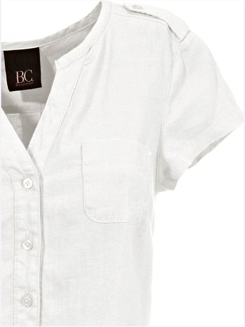 Robe D'été Pur Lin - Taille Standard - Helline Blanc - Kiabi