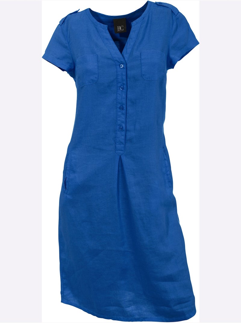 Robe D'été Pur Lin - Taille Standard - Helline Bleu roi - Kiabi