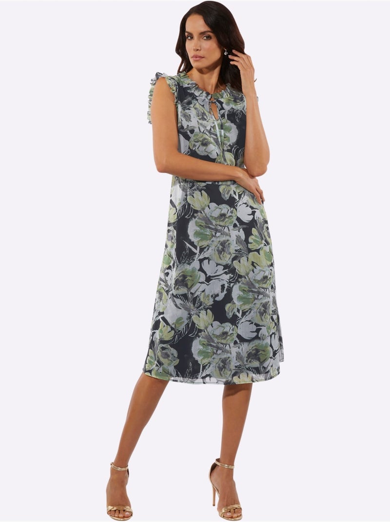 Robe D'été Qualité Légèrement Transparente - Taille Standard - Helline Noir Vert - Kiabi