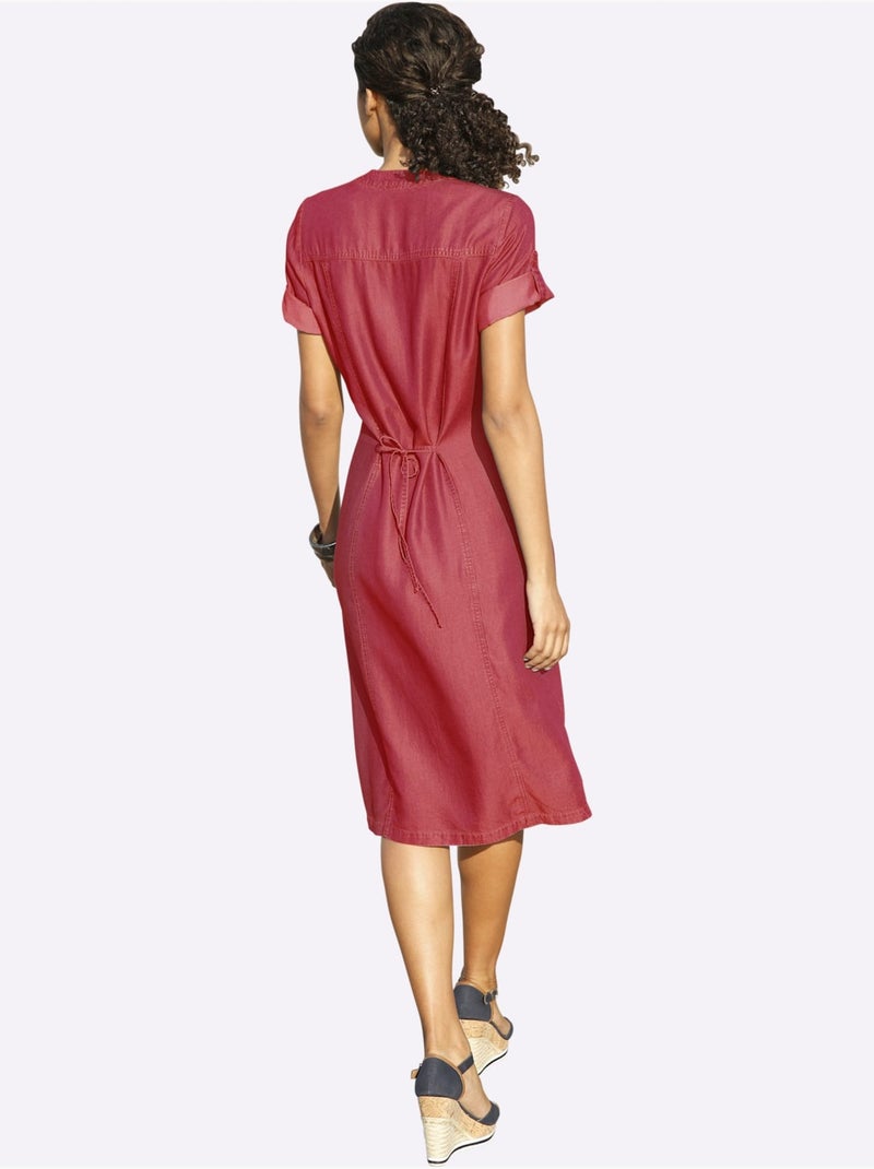 Robe D'été Qualité Lyocell Estivale - Taille Standard - Witt Framboise - Kiabi