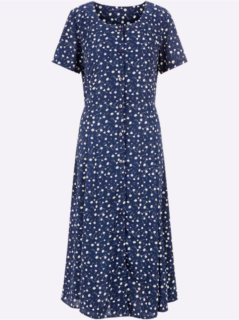 Robe D'été Tombé Fluide - Taille Courte - Witt Bleu Rose - Kiabi