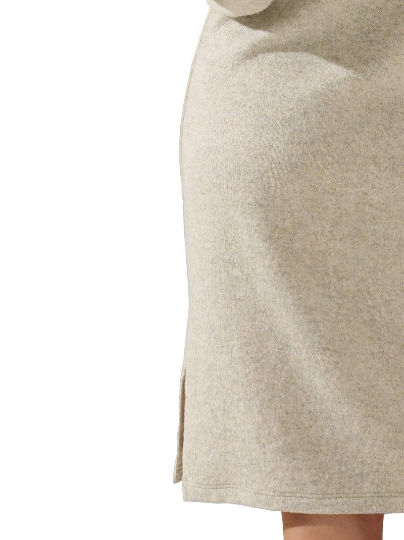 Robe détente col montant manches longues Olivette Beige - Kiabi