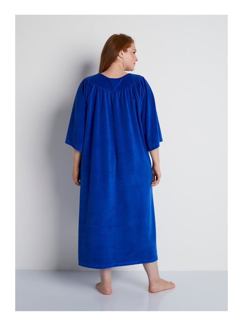 Robe d'hôtesse en velours Bleu roi - Kiabi