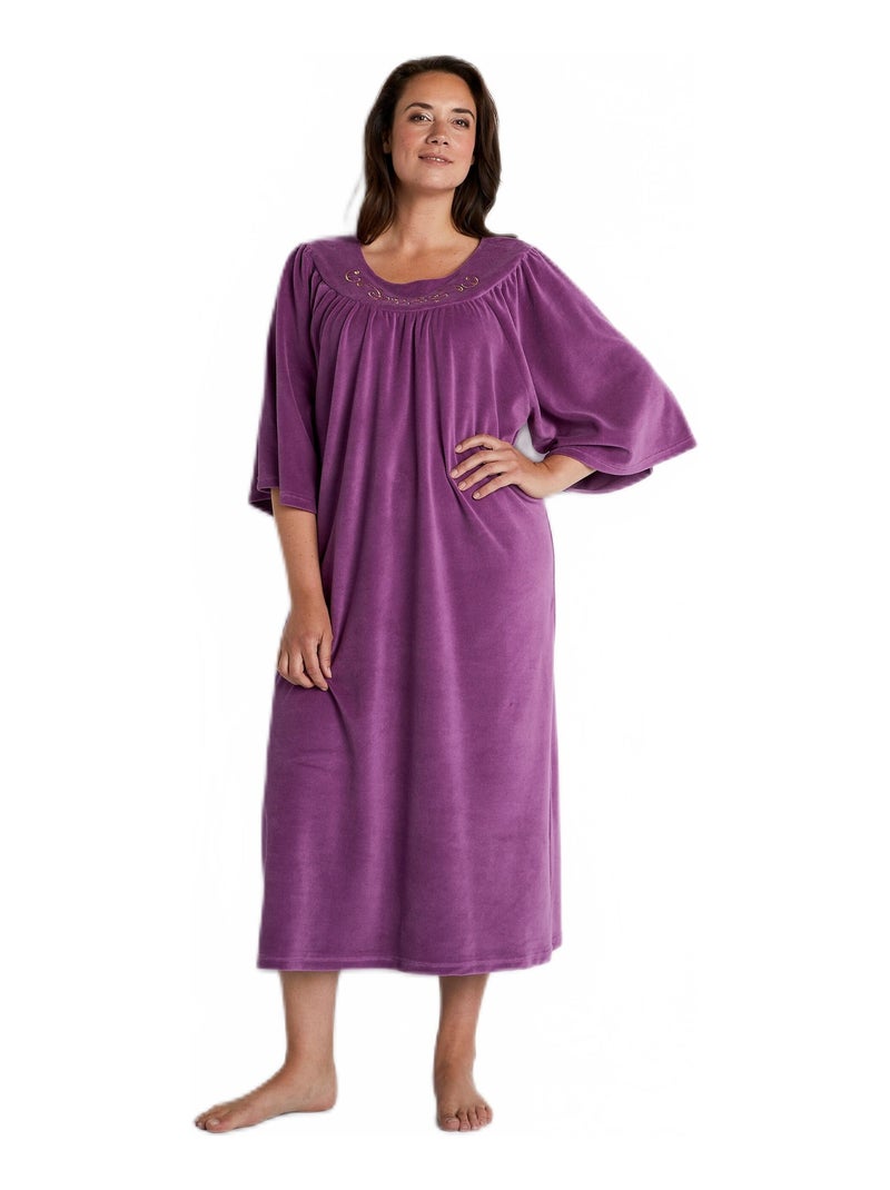 Robe d'hôtesse en velours Violet - Kiabi