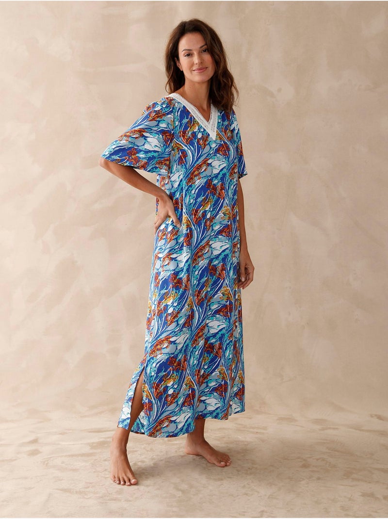 Robe d'hôtesse fluide - DAXON Bleu Multicolore - Kiabi