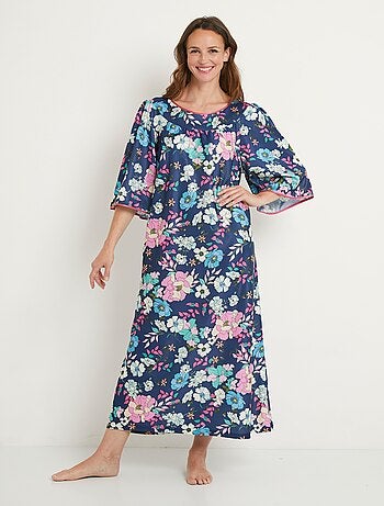 Robe d'hôtesse maille satinée fleurie antistatique