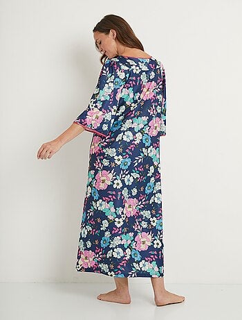 Robe d'hôtesse maille satinée fleurie antistatique