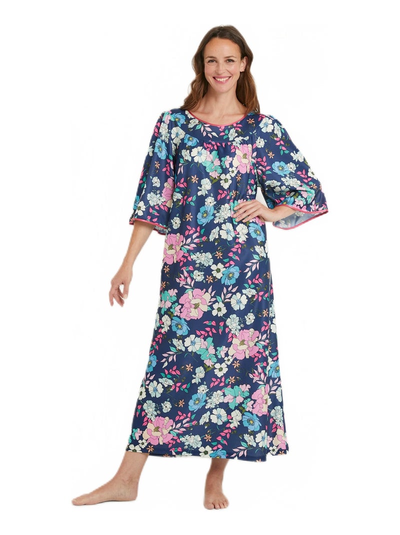 Robe d'hôtesse maille satinée fleurie antistatique Multicolore - Kiabi