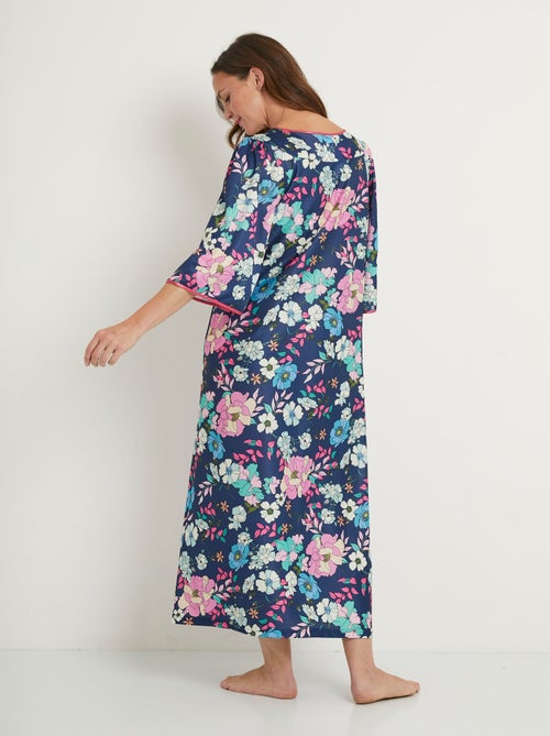 Robe d'hôtesse maille satinée fleurie antistatique - Kiabi