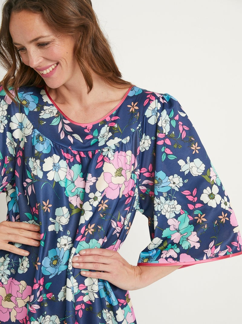 Robe d'hôtesse maille satinée fleurie antistatique Multicolore - Kiabi