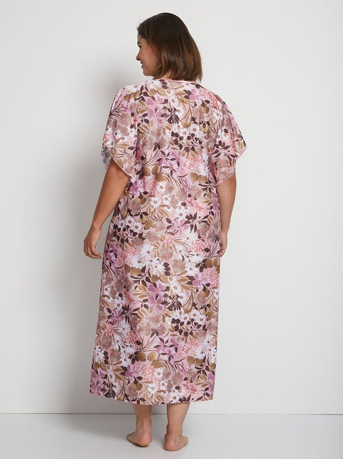 Robe d'hôtesse maille satinée imprimée - Kiabi