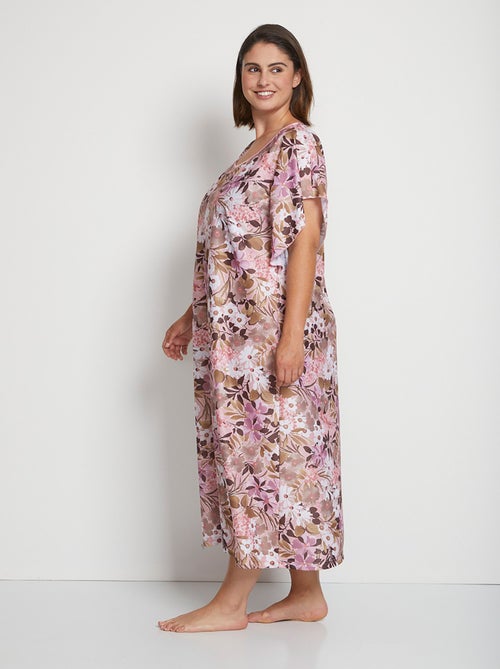 Robe d'hôtesse maille satinée imprimée - Kiabi