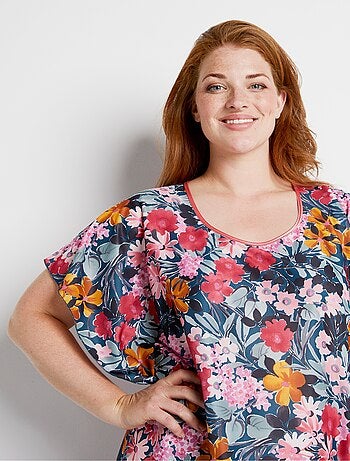 Robe d'hôtesse maille satinée imprimée