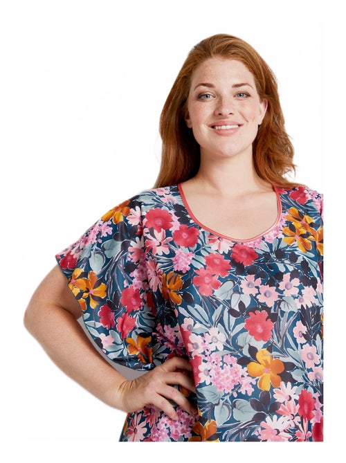 Robe d'hôtesse maille satinée imprimée - Kiabi