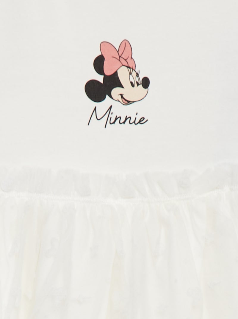 Robe 'Disney' à manches courtes avec bas en tulle BLANC - Kiabi