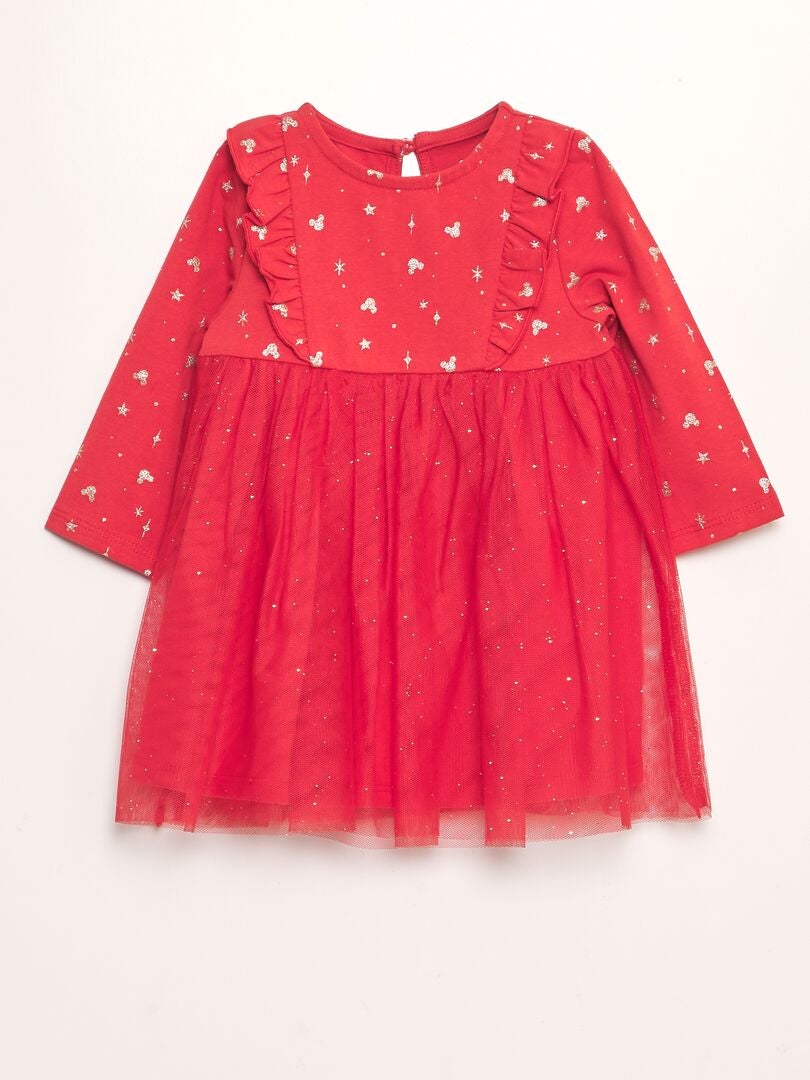 Robe 'Disney' en jersey + tulle Rouge - Kiabi