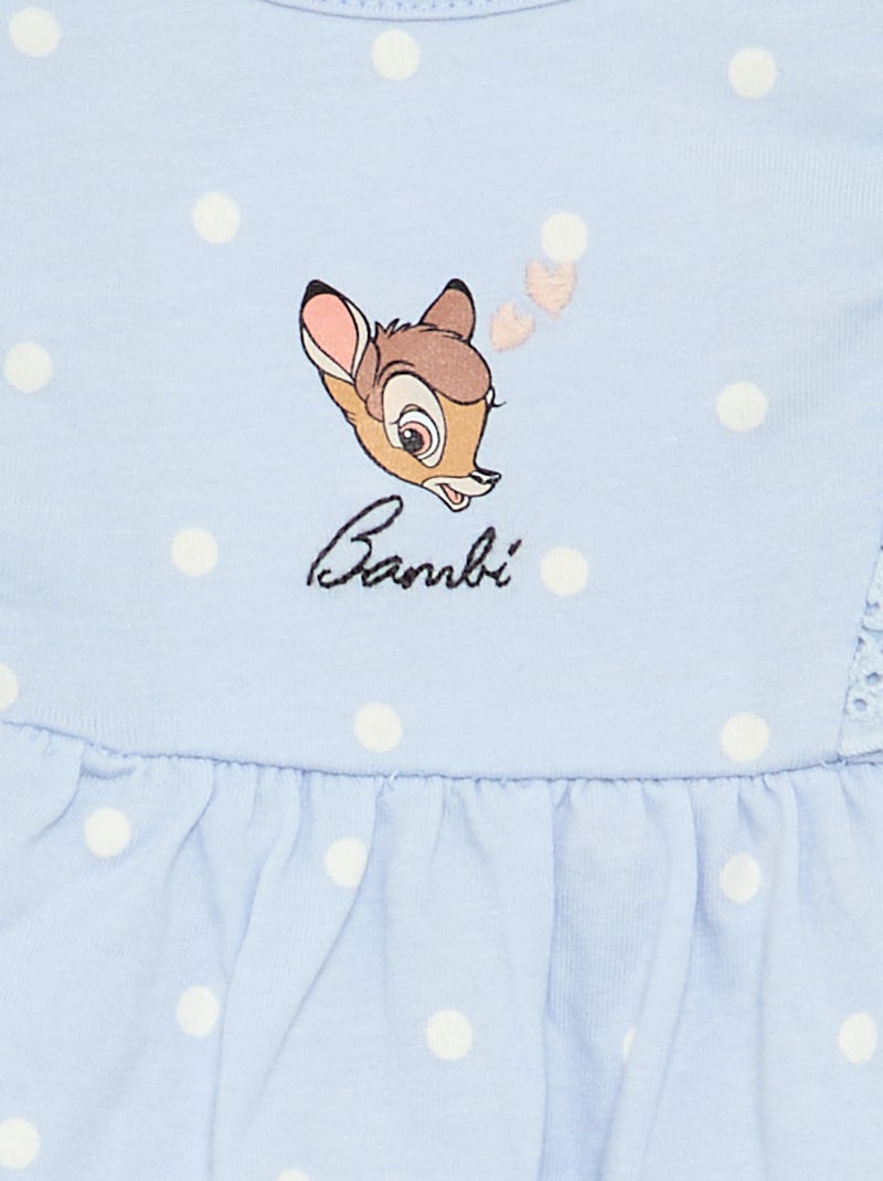 Robe 'Disney' unie sans manches avec volant sur le plastron Bleu - Kiabi