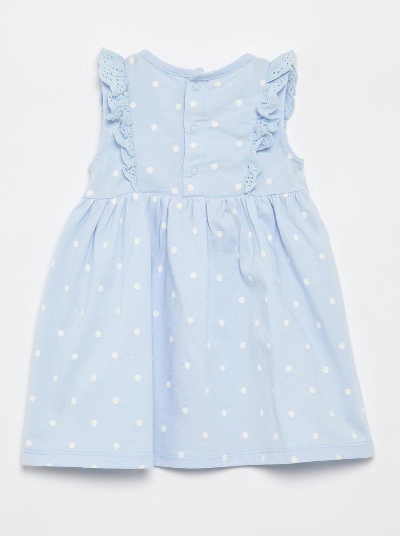Robe 'Disney' unie sans manches avec volant sur le plastron Bleu - Kiabi