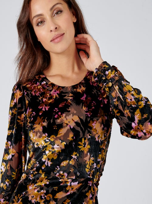 Robe drapée en velours - damart - Kiabi