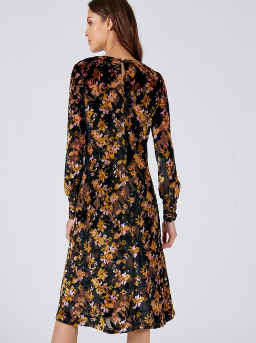 Robe drapée en velours - damart - Kiabi