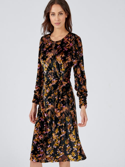 Robe drapée en velours - damart - Kiabi