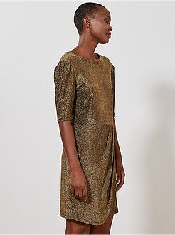 Robe drapée fibre brillante - Kiabi