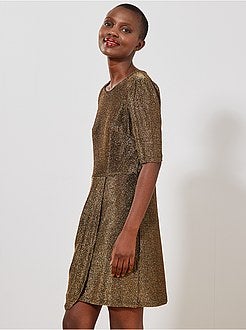 Robe drapée fibre brillante - Kiabi