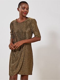 Robe drapée fibre brillante - Kiabi