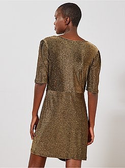 Robe drapée fibre brillante - Kiabi