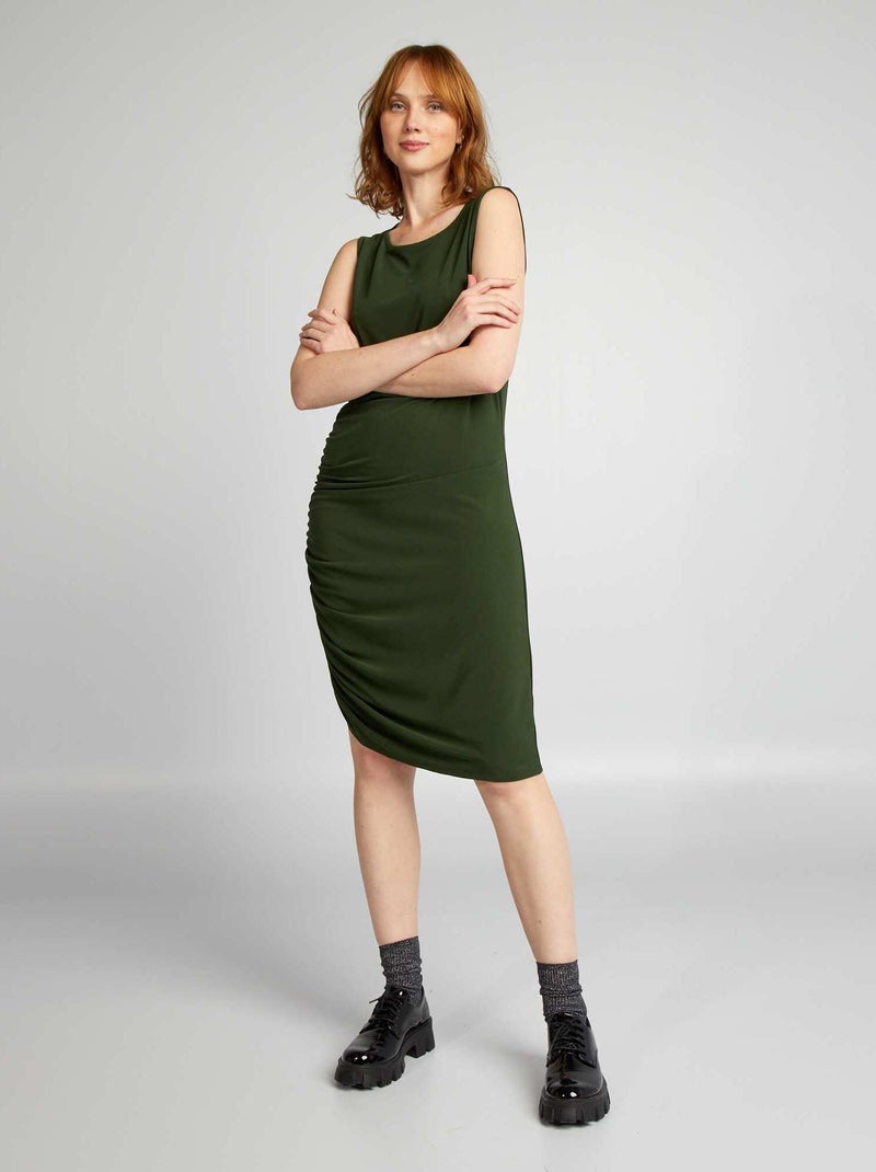 Robe drapée sans manches Vert - Kiabi