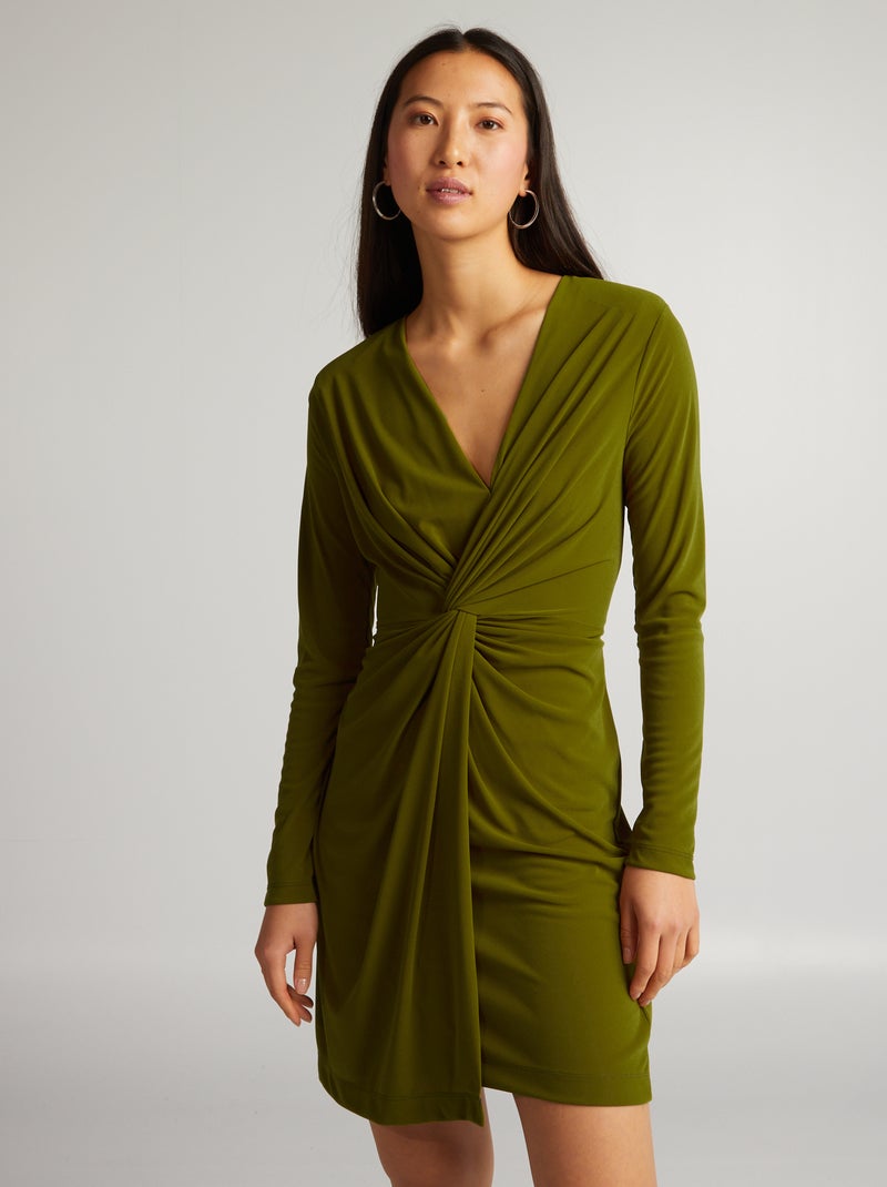 Robe drapée Vert - Kiabi
