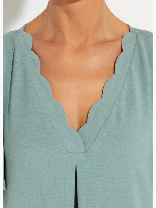 Robe droite courte col V festonné - Afibel - Kiabi