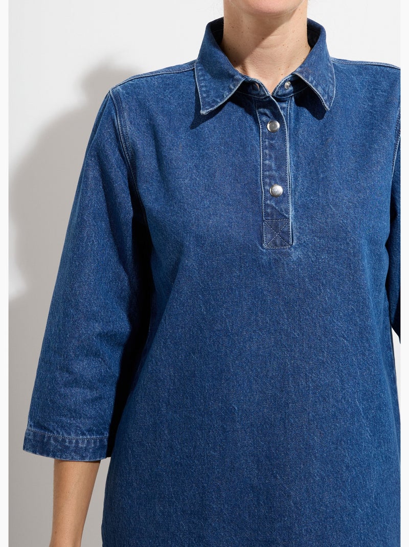 Robe droite courte en jean - Afibel Bleu denim - Kiabi