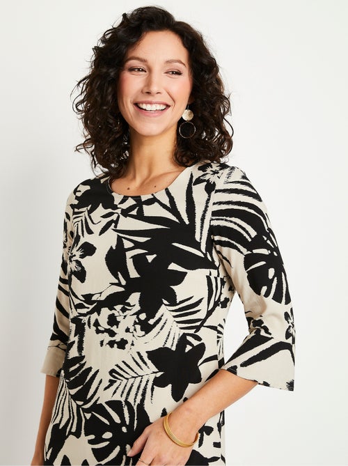 Robe droite courte fleurie fluide - Kiabi