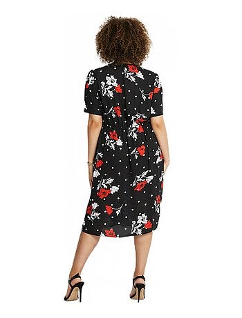 Robe droite courte fleurie