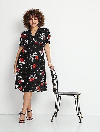 Robe droite courte fleurie